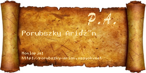Porubszky Arián névjegykártya